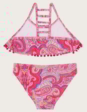 Paisley Frill Bikini Set, Orange (ORANGE), large