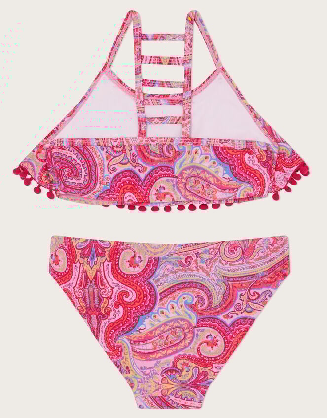 Paisley Frill Bikini Set, Orange (ORANGE), large