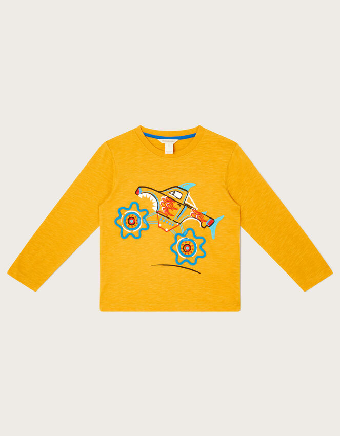 Monster Truck Long Sleeve T-Shirt, Yellow (MUSTARD), large