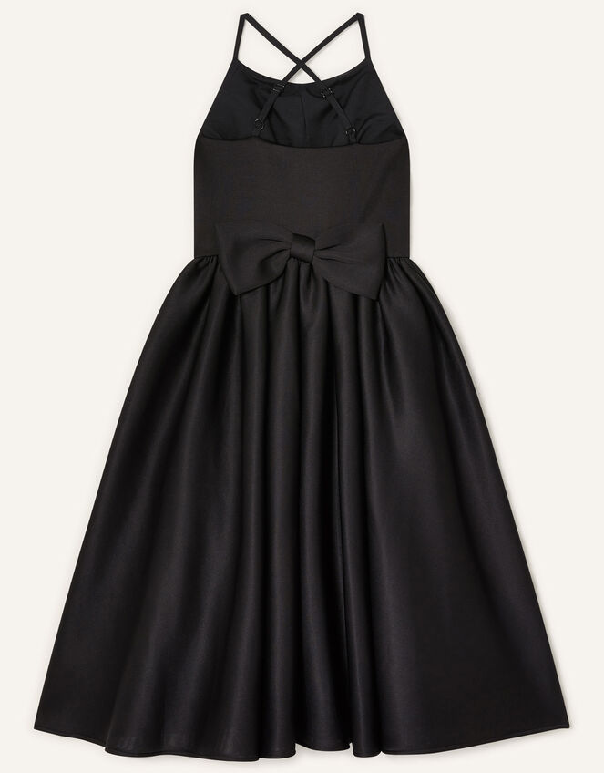 Bow Back Scuba Prom Dress, Black (BLACK), large