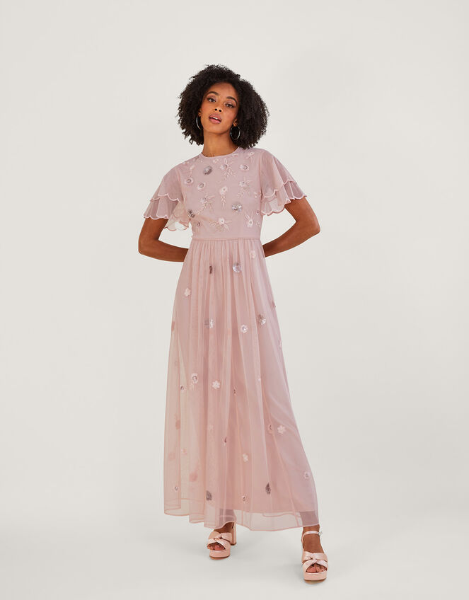 Catherine Embellished Shorter Length Dress Pink | Evening Dresses | Monsoon  Global.