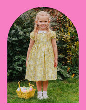 Trotters Bunny Print Dress, Yellow (YELLOW), large
