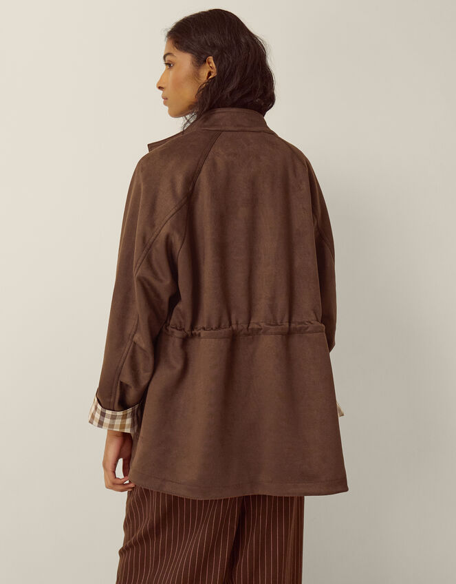 Clara Faux Suede Jacket, Brown (BROWN), large