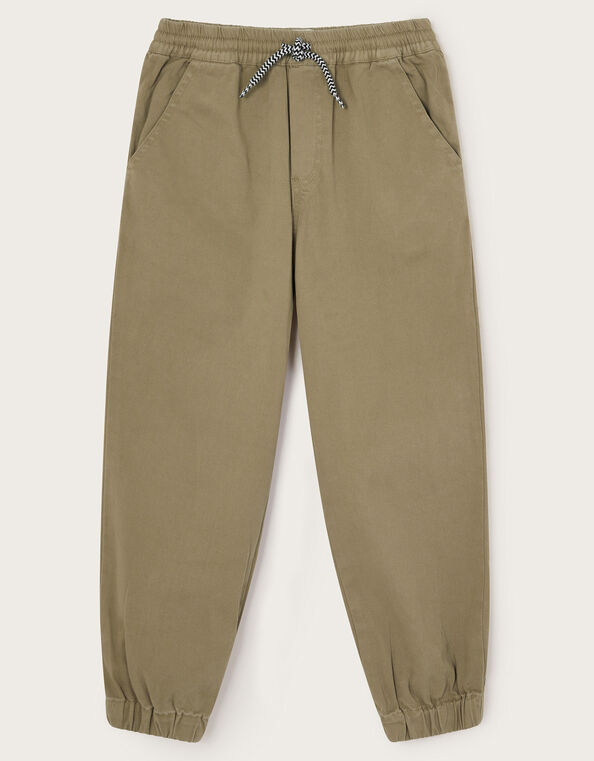 Pull-On Cuffed Pants, Natural (STONE), large