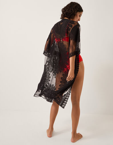 Stevie Lace Beach Cover Up, Black (BLACK), large