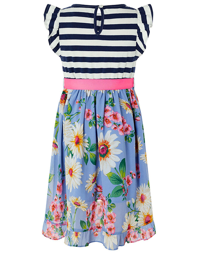 Dulcie 2-in-1 Stripe and Floral Dress, Blue (BLUE), large