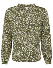 Ditsy Floral Top in LENZING&trade; ECOVERO&trade;, Green (KHAKI), large