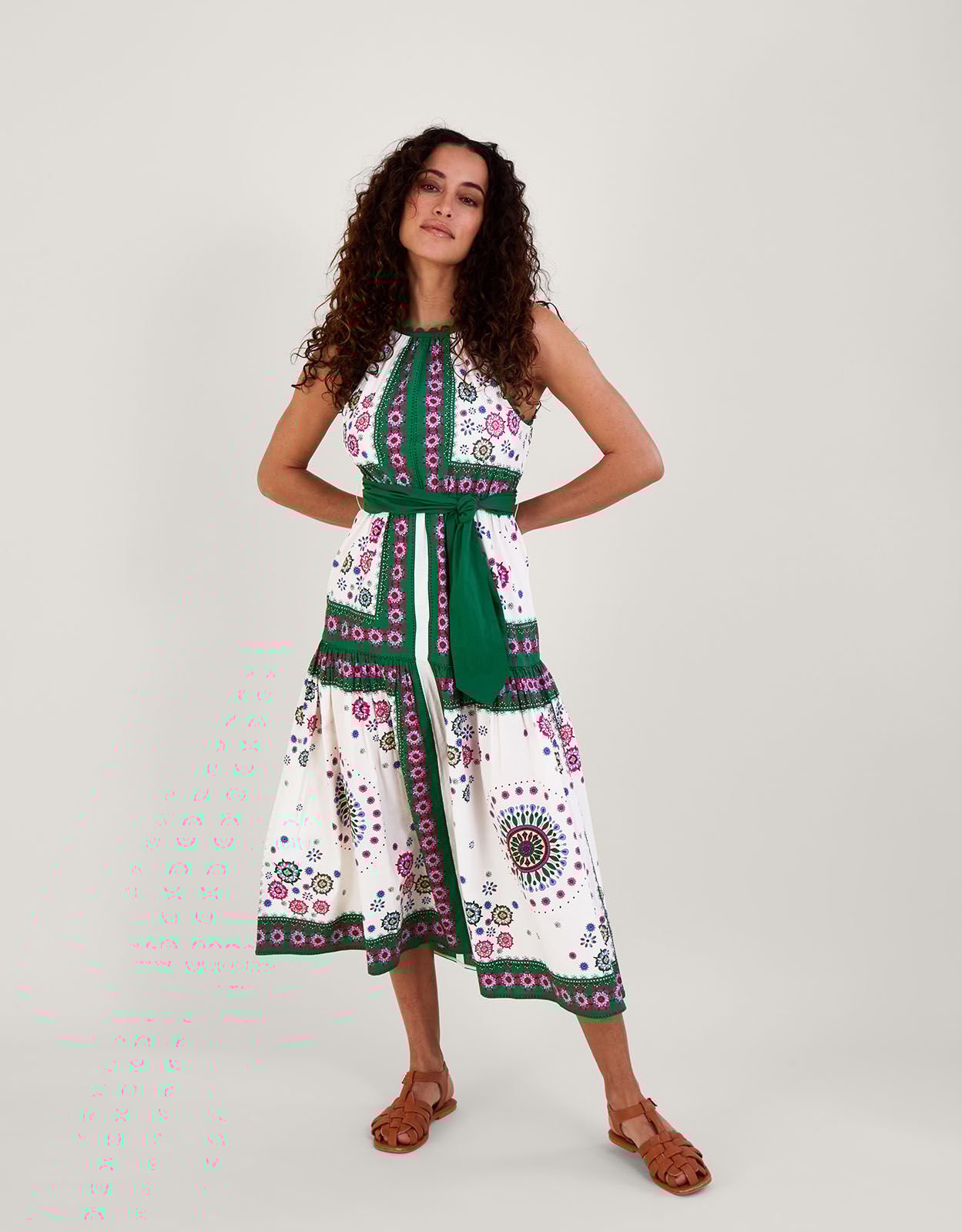 Scarf print deals midi dress