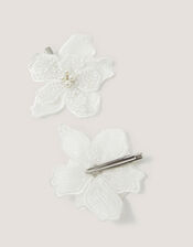 2-Pack Beaded Flower Hair Clips, , large