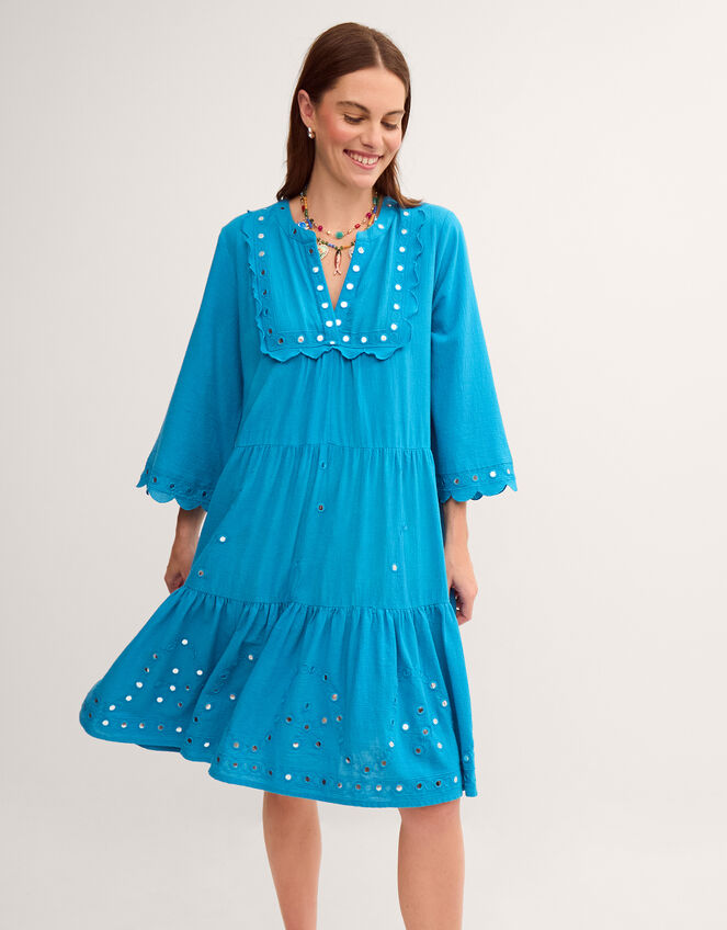 Maddie Mirror Midi Kaftan, Teal (TEAL), large