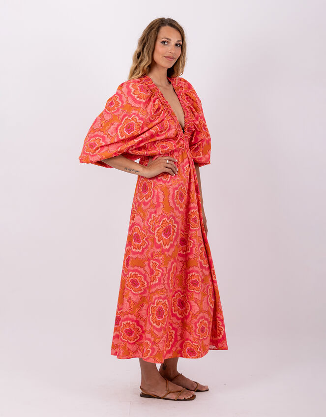 Sundress Tiya Floral Maxi Dress, Orange (CORAL), large
