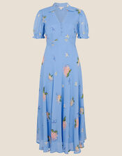 Anastasia Floral Midi Dress, Blue (BLUE), large