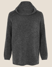 Sia Cowl Neck Cosy Jumper, Grey (GREY), large