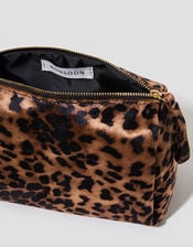 Leopard Print Velvet Make Up Bag, , large