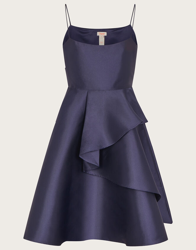 Structured Asymmetric Prom Dress, Blue (NAVY), large