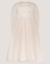 Paige Lace Party Dress, White (WARM IVORY), large