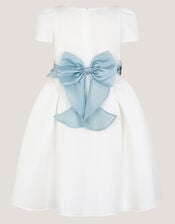 Polly Cap Sleeve Bow Party Dress, Ivory (IVORY), large