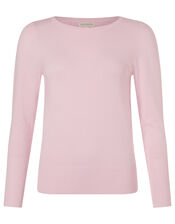 Puff Sleeve Knit Jumper, Pink (BLUSH), large
