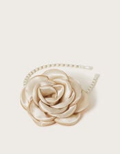 Rosette Pearl Beaded Headband, , large