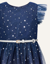 Star Print Ombre Dress, Blue (NAVY), large