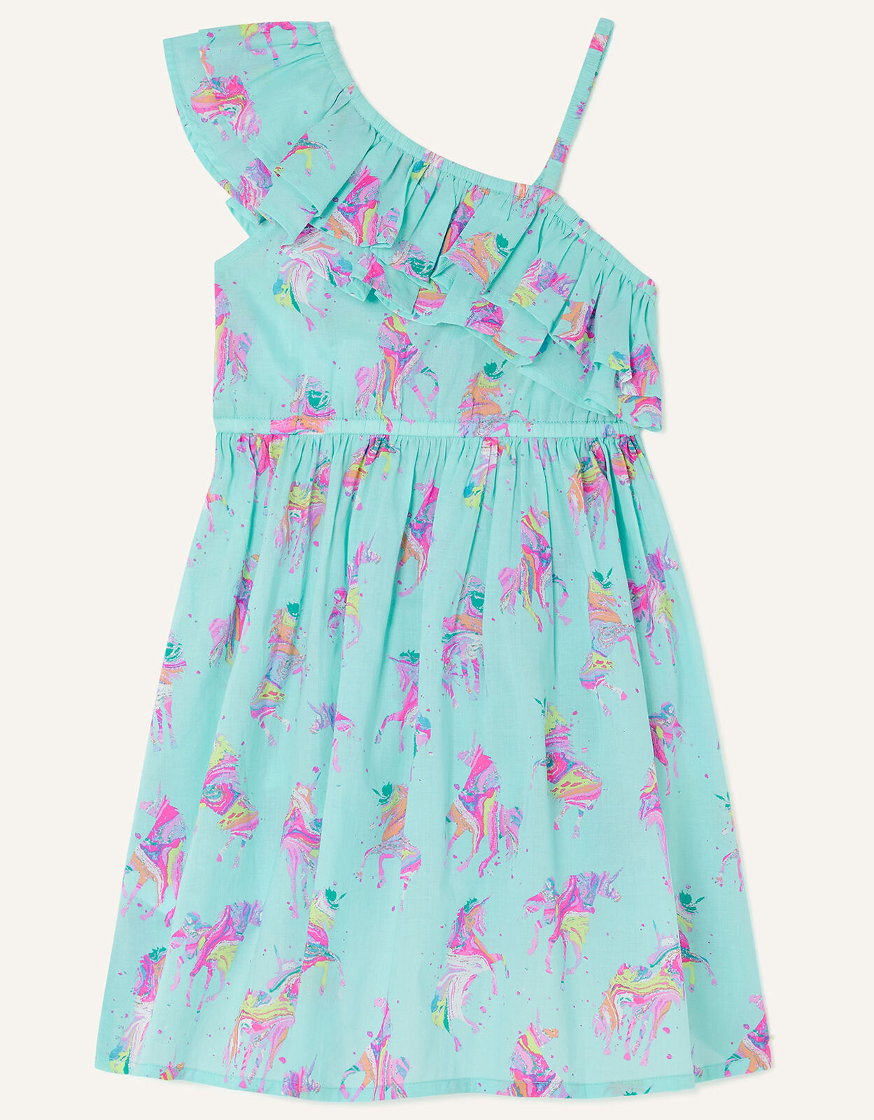 Rainbow Unicorn One-Shoulder Frill 