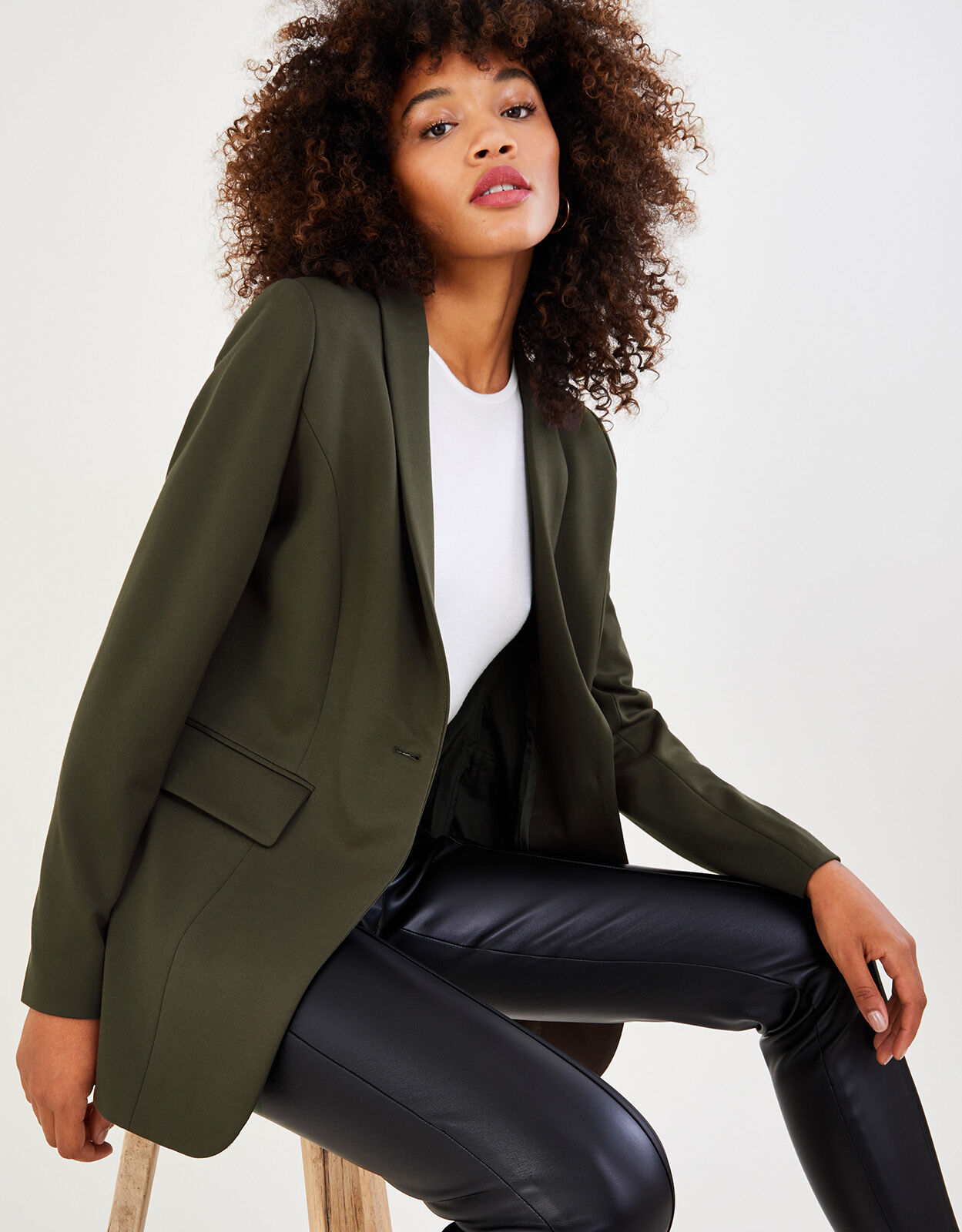 Khaki green outlet blazer womens