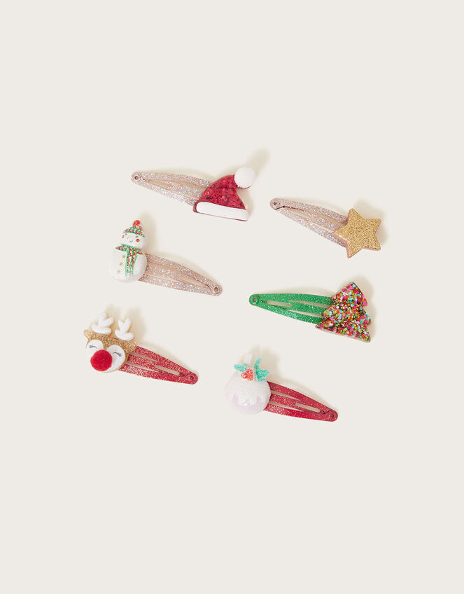 Festive Hair Clips 6 Pack, , large