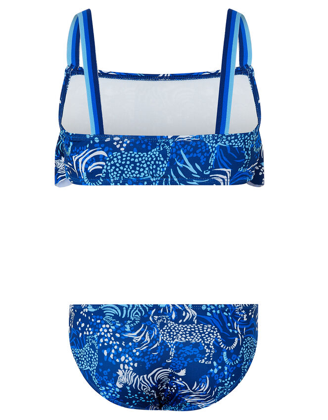 Sadie Zebra Bikini with Recycled Polyester, Blue (BLUE), large