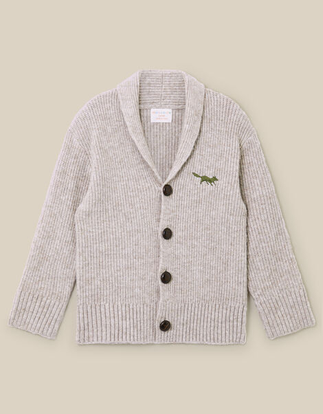 Shawl Neck Knit Cardigan, Camel (OATMEAL), large