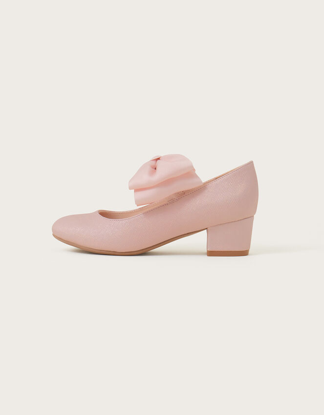 Poppy Satin Bow Heels, Pink (PINK), large