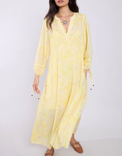East Gracie Floral Maxi Smock Dress, Yellow (YELLOW), large