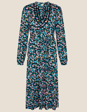 Ditsy Print Jersey Midi Dress, Multi (MULTI), large