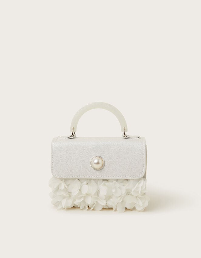 Shimmery Petal Pearl Handbag, , large
