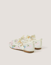 Flower Embroidered Bow Ballet Flats, Multi (MULTI), large