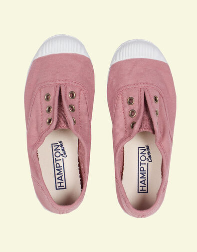 Hampton Canvas Plum Plimsolls Pink, Pink (DUSKY PINK), large