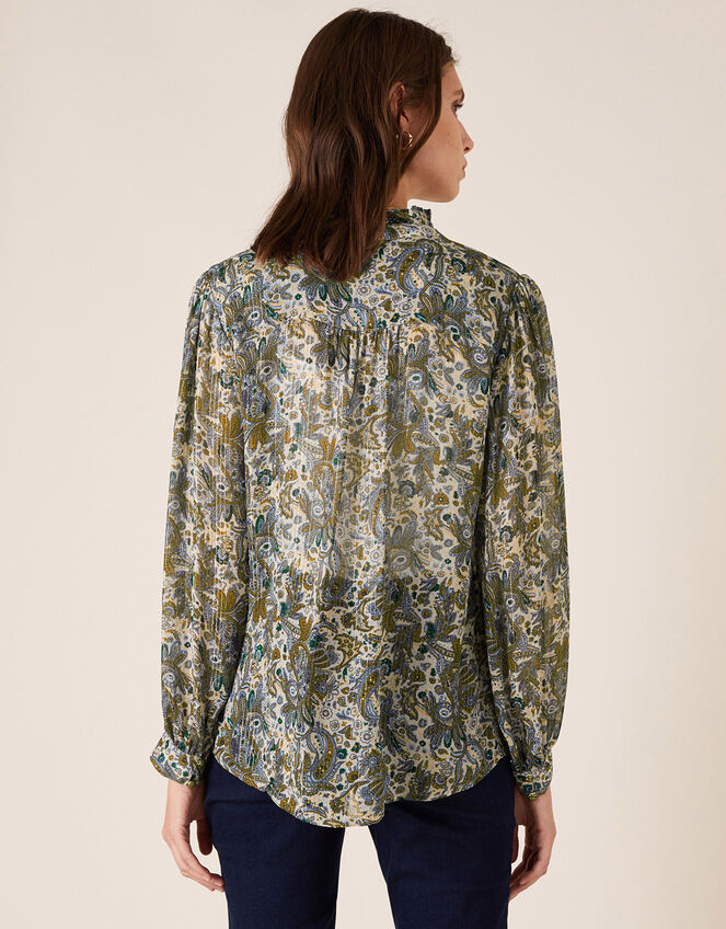 Paisley Print Blouse, Ivory (IVORY), large