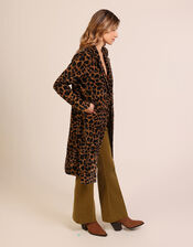 Traffic People Anarchy Leopard Print Coat, Black (BLACK), large