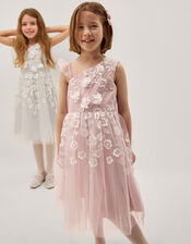 Liza Embroidered Asymmetrical Party Dress, Pink (PINK), large