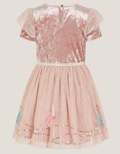 Christmas Scene Velvet Disco Dress, Pink (PINK), large