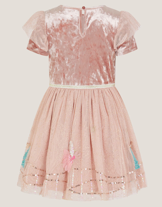 Christmas Scene Velvet Disco Dress, Pink (PINK), large