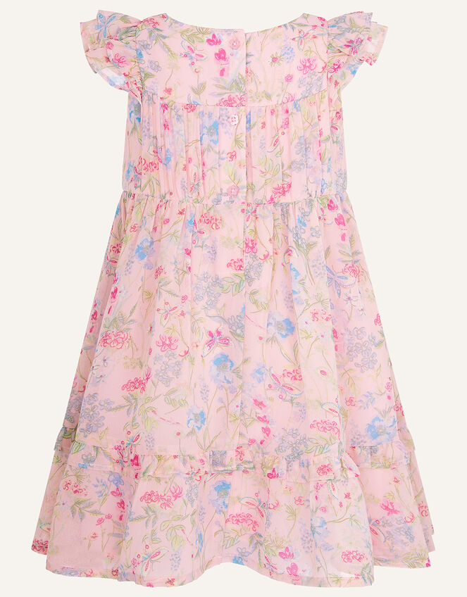Baby Floral Chiffon Dress in Recycled Polyester, Pink (PALE PINK), large