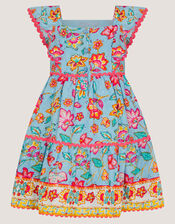 Baby Adara Floral Print Dress, Blue (BLUE), large