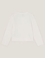 Bow Embellished Cardigan, Ivory (IVORY), large