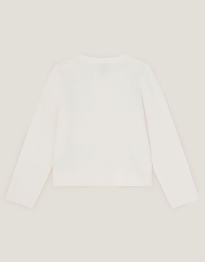 Bow Embellished Cardigan, Ivory (IVORY), large