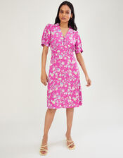 Sawyer Print Short Shirt Dress, Pink (PINK), large