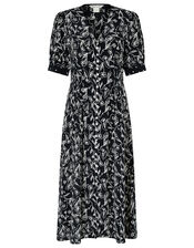 Jean Printed Dress in Sustainable Viscose, Black (BLACK), large
