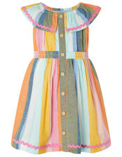 Baby Molly Striped Dress in Linen Blend, Pink (PINK), large