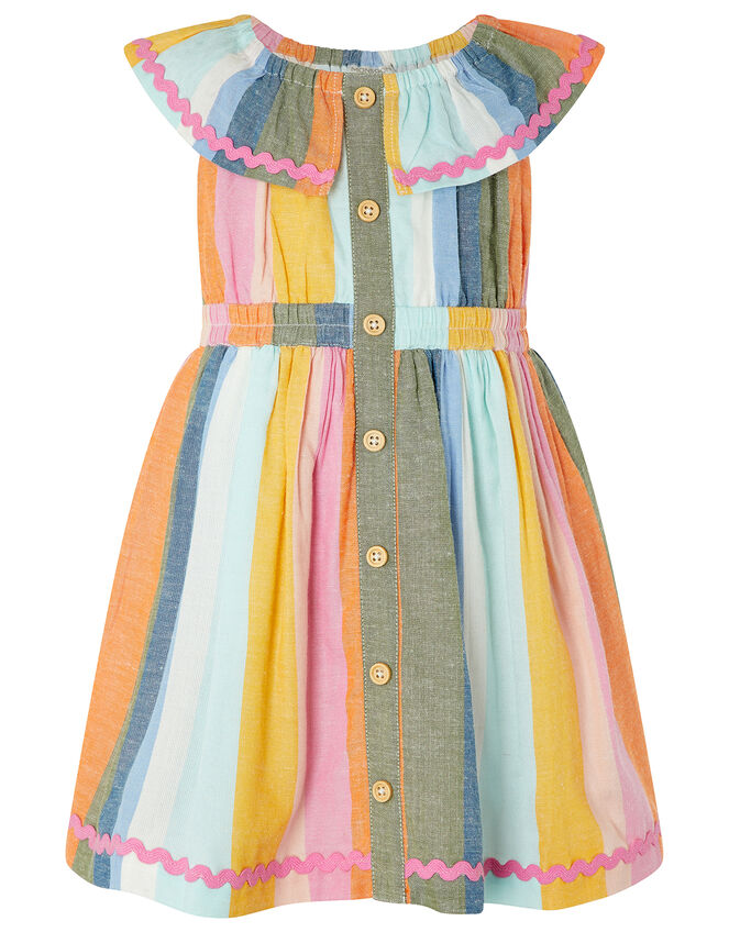 Baby Molly Striped Dress in Linen Blend, Pink (PINK), large