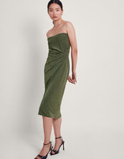 Billi Bandeau Dress, Green (KHAKI), large