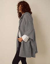Samia Knitted Scarf Cape, Grey (CHARCOAL), large